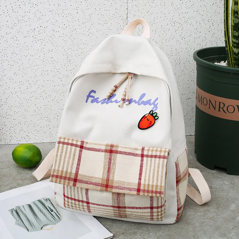 

College Style GIRL'S Heart School Bag the Girls' Middle School College Student Korean-style Canvas Backpack 2019 New Style Japan