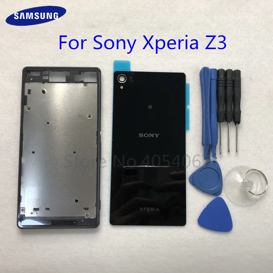 Для Sony Xperia Z3 L55 L55w D6603 D6653 полный корпус передняя средняя рамка аккумулятор Задняя