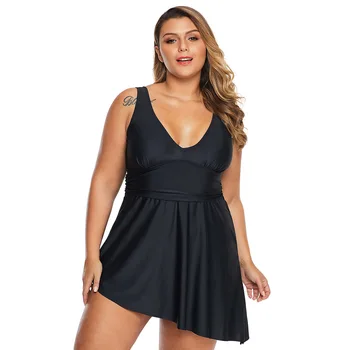 

Woman Plus Size Swimwear High Waist Bikini Big Women Bathing Suits Solid Vintage Female Sexy Bather Swimsuits Roupa De Banho