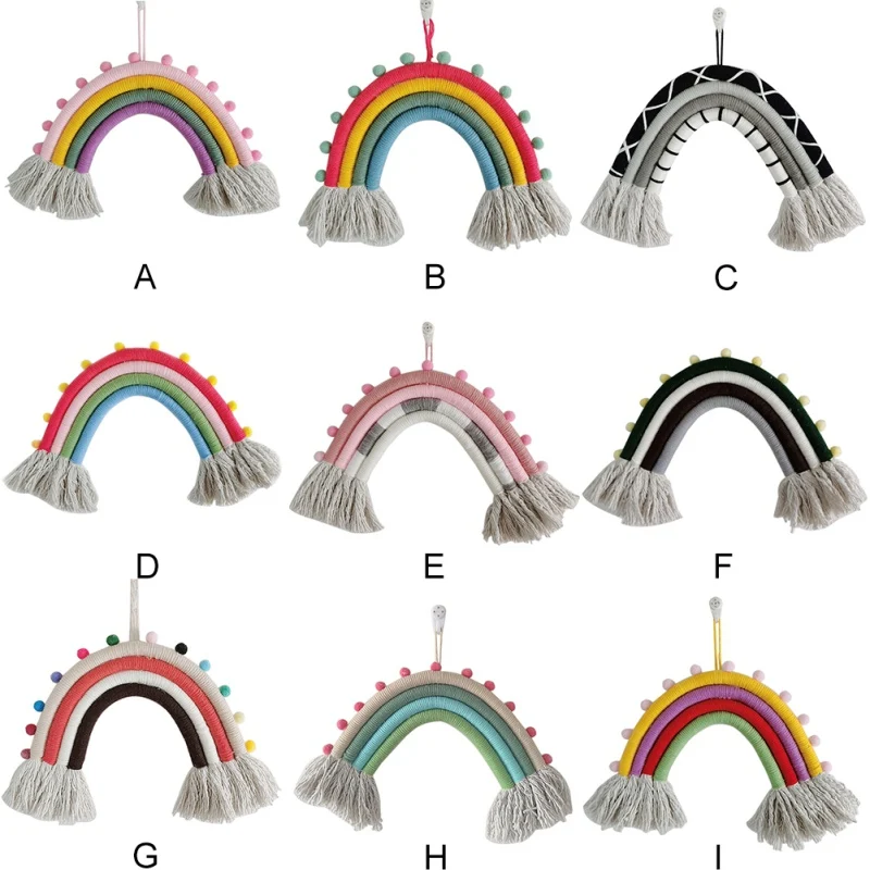 Веревка для набора «сделай сам» Радужная подвесная ручной работы плетеный орнамент Скандинавское украшение для детской комнаты настенное украшение для дома аксессуары