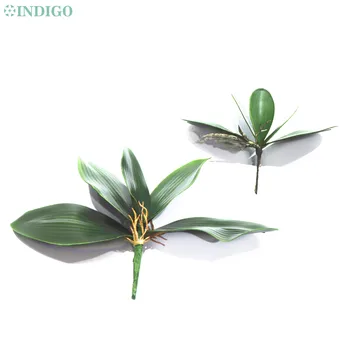 

INDIGO- 50pcs Phalaenopsis Leaf Real Touch Green Artificial Orchids Leaves Wedding Floral Arrangment accessories Free Shipping