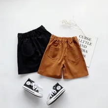 Модные шорты для маленьких девочек; однотонные короткие брюки с принтом; Детские повседневные хлопковые свободные шорты; брюки; сезон осень-лето; От 0 до 8 лет