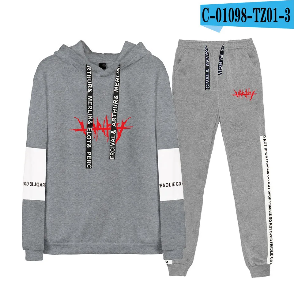 D YINUODAIL комплект из двух предметов с принтом juice wrld Cool Rapper Hajuku, толстовка, зимняя толстовка с капюшоном+ свободные брюки реглан, костюм - Цвет: D