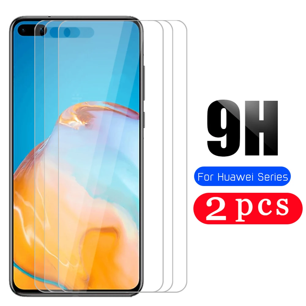 2 шт. 9H для huawei P40 pro plus lite E P30 P20 закаленное стекло Защита экрана телефона защитная