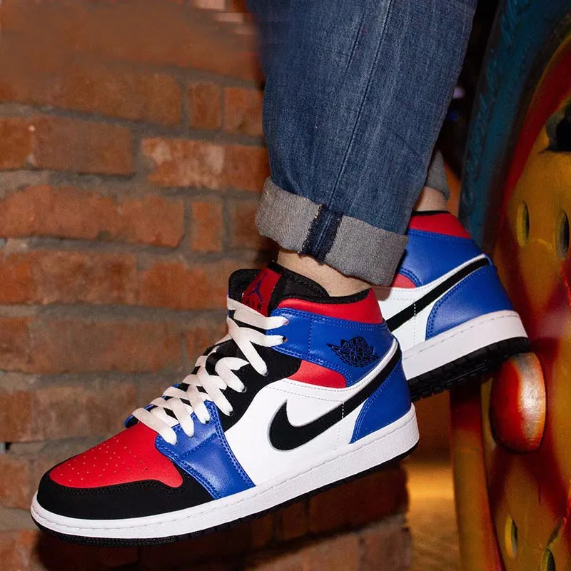 Nike Air Jordan 1 Ретро ботинки с высоким берцем баскетбольные кеды для Для мужчин ОГ модные красный, белый дышащий