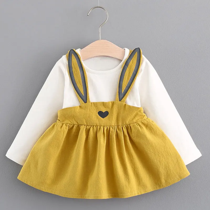 AX248Yellow Menoea/Новинка г.; осенний стильный комплект одежды для новорожденных девочек; костюм с заячьими ушками; одежда для маленьких девочек - Цвет: AX248Yellow