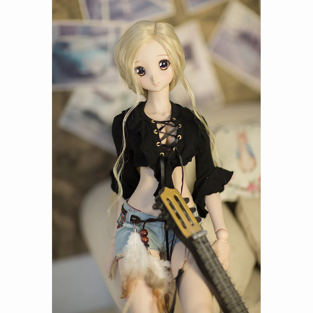 Одежда для куклы Bybrana BJD SD сексуальный топ черный белый + шорты аксессуары|Куклы| |