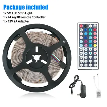 

Infrared control LED light with RGB 5M 16.4ft waterproof 3528 SMD 300 LED flexible light with 12V + 44 key remote control