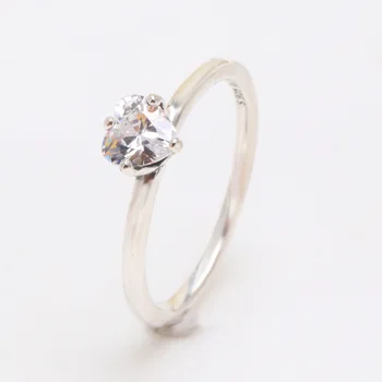 

Authentic 925 Sterling Silver Love Pair Ring Couple Transparent Ring For Women Wedding Party Gift Fashion Jewelry
