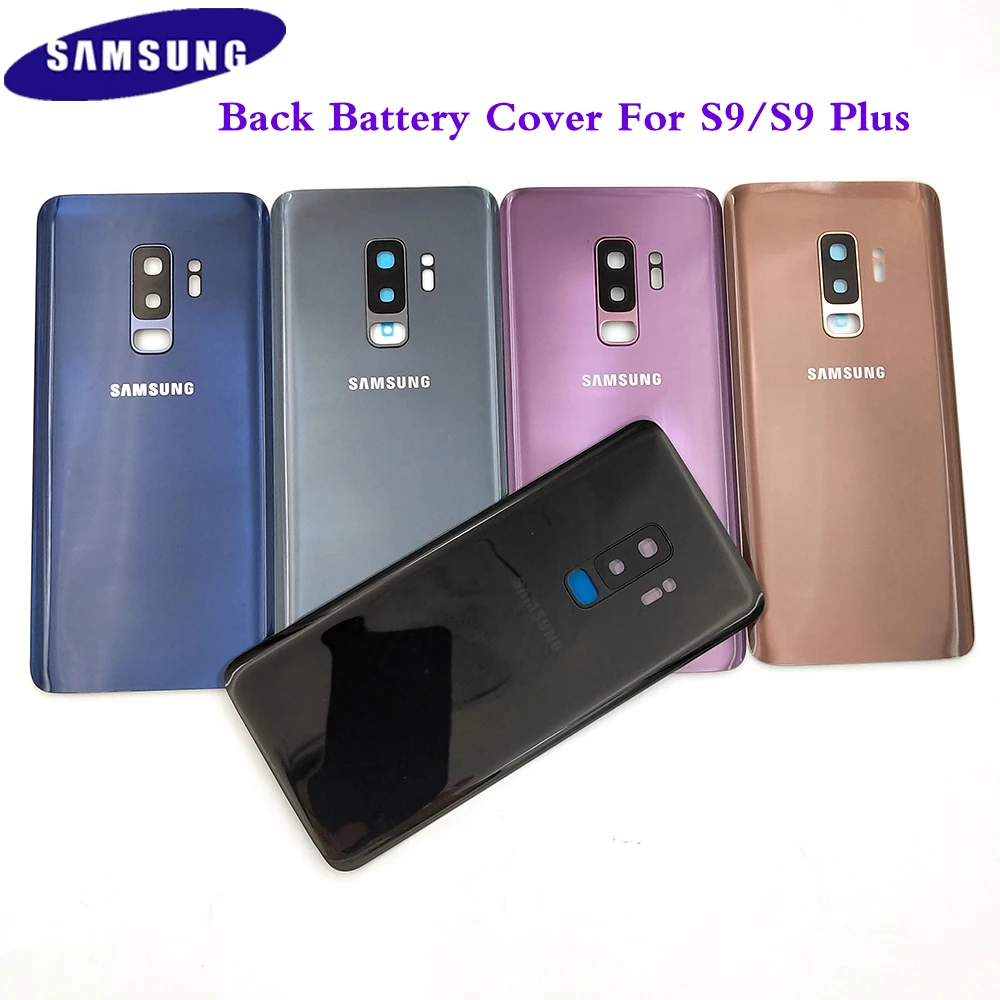 Оригинальный SAMSUNG Galaxy S9 Plus + G965 G960F Задняя стеклянная крышка батарейного отсека