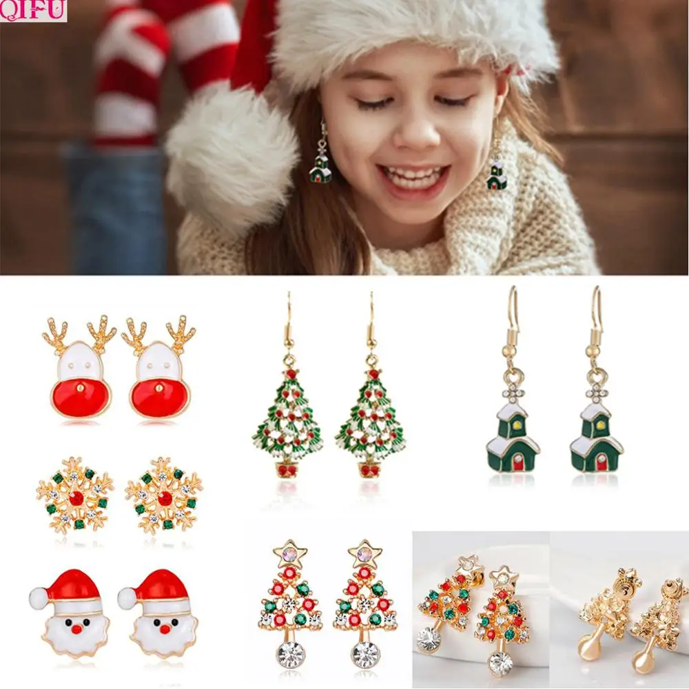 

2020 Happy New Year Gifts Santa Claus Necklace Earings Christmas Ornaments Christmas Decoration Xmas Gift Christmas 2019 Navidad