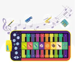 Tapete de piano para crianças teclado duplo música jogar esteira build in música acompanhamento rastejando esteira piano educação precoce brinquedo