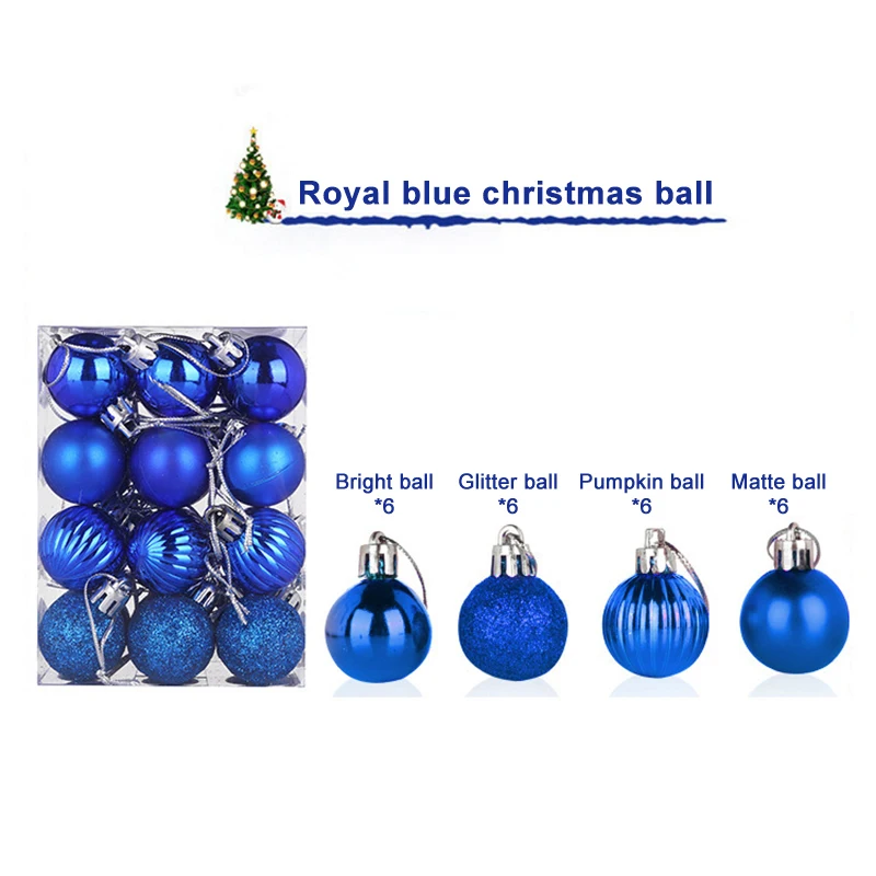 30mm Christmas Tree Ball Decoration Party Hanging Ornament Bauble Drop Pendant Xmas decorations for Home Gift30mm Christmas Tree