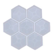 

8 Pack Hexagon Silicone Coaster Molds Silicone Resin Mold, Epoxy Molds for Casting with Resin, Concrete, Cement