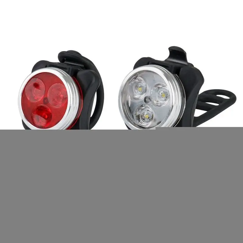 Горный велосипед HJ 030 передний и задний фонарь USB Перезаряжаемый 3LED передний и задний сигнальные огни безопасности