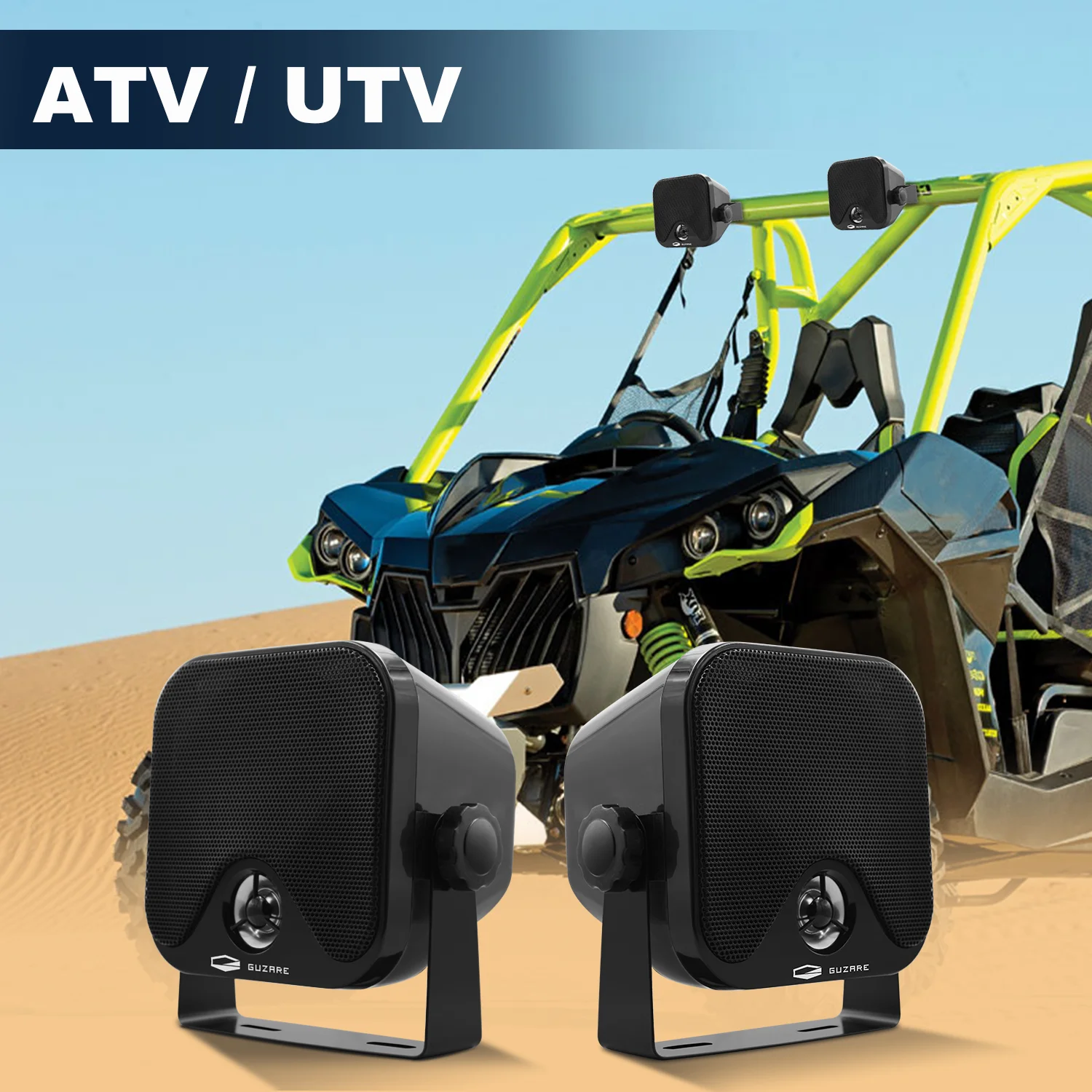 2 Pairs 4" Waterproof Marine Speakers Outdoor Music Speaker Heavy Duty Surface Mount For ATV UTV Truck Golf Cart Boat Motorcycle