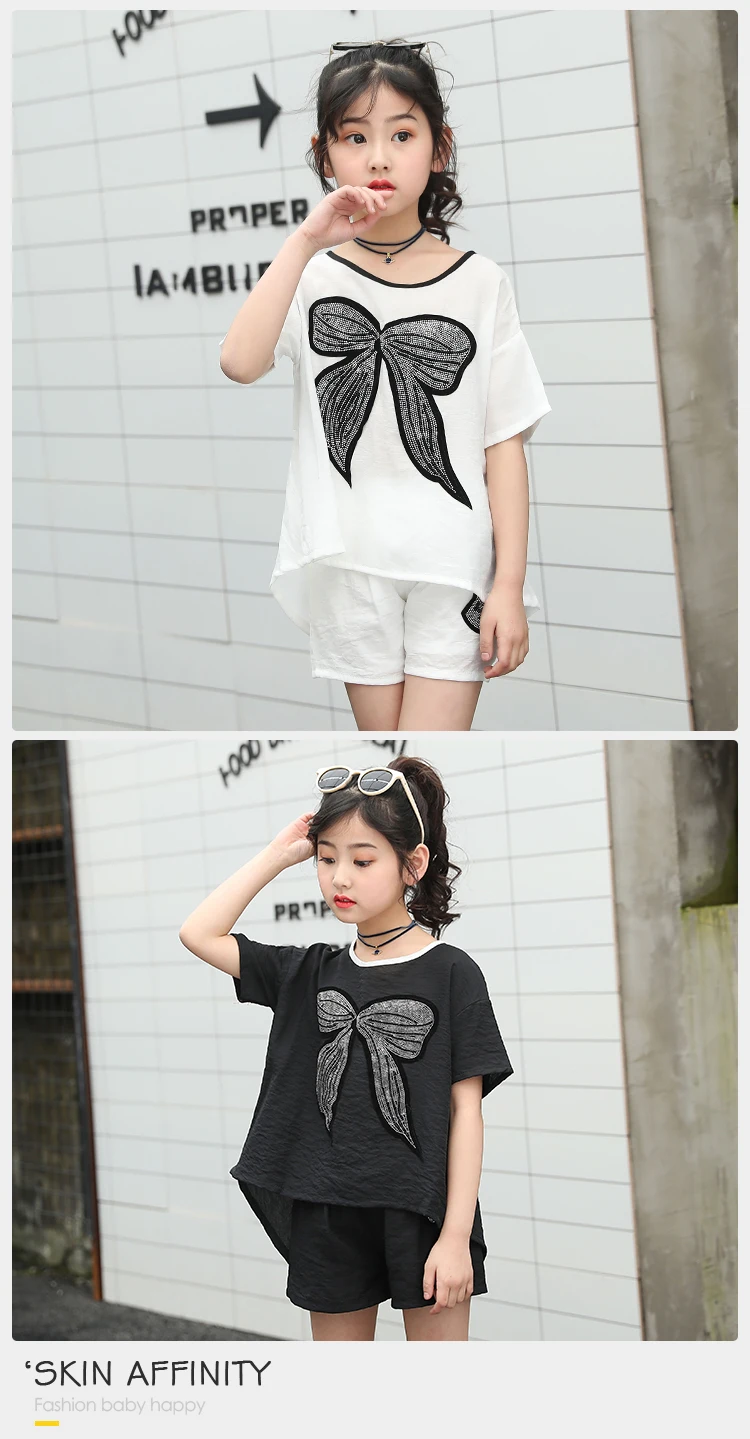 Fashionable Girl Loose Blouse Clothes Set Girls Cute Summer Fashion 2Pcs Kid Clothing Set Outfits For Girls