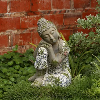 

Garden Decoration Courtyard Magnesium Oxide Buddha Kneeling On His Knees Sculpture Garden Park Landscape Outdoor Sculpture