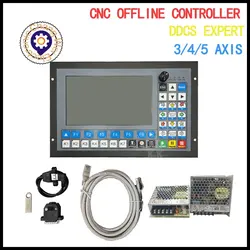 Contrôleur hors ligne autonome CNC DDCS EXPERT 3/4/5 axes, Support Stepper/ATC + Two MW LRS 75W 24V alimentation 