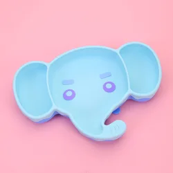 Baby Show Food Grade Silicone Tableware For Babies 2022 Creativity Elephant Shape Childrens Feeding Plate Baby Suction Cup Plate