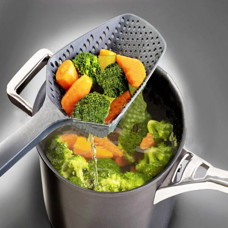 1PC 34.5*12.5cm Colorful Plastic Spatula 8Sweet colors Slotted Turner Non-stick Slotted Spatula Heat-Resistant Scoop With mesh