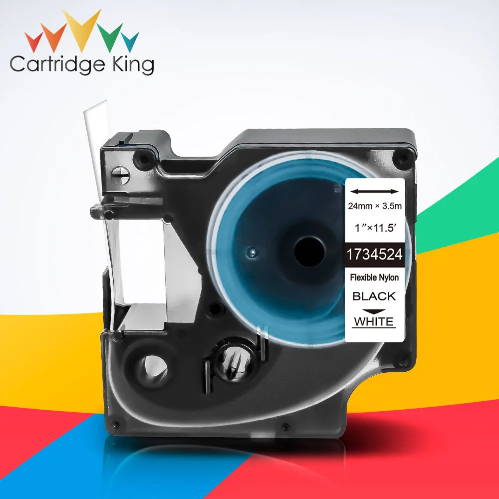 12/19/24mm Nylon Label Tape 18488 18489 1734524 For Dymo Rhino Flexible Nylon Labels For Rhine