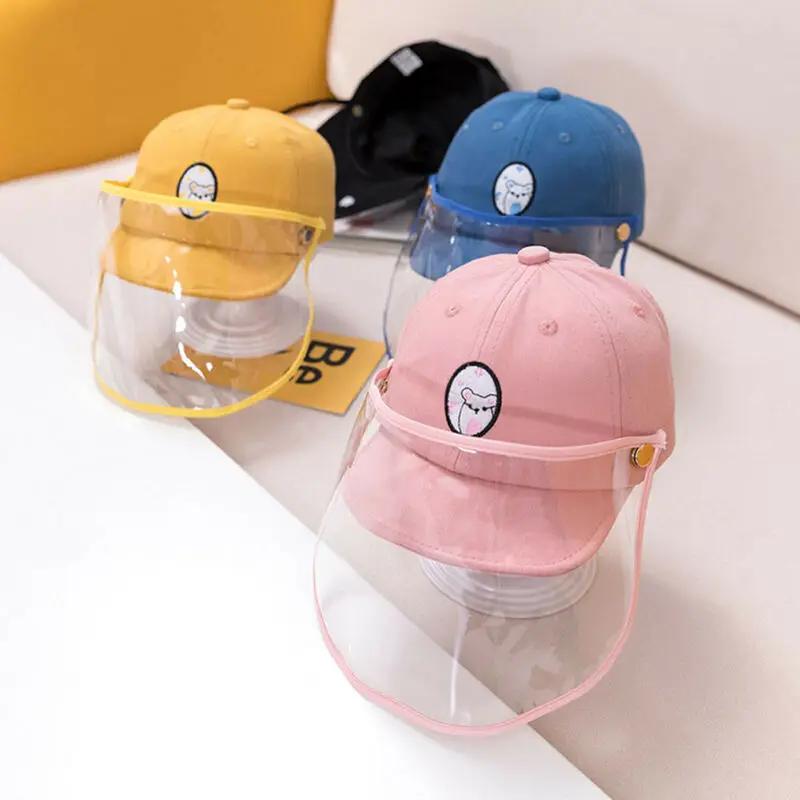

2 in1 Baby Kids Anti Protective Hats Face Shield Bucket Hats Anti Splash Safety Children Fisherman Caps Outdoor 2020 New