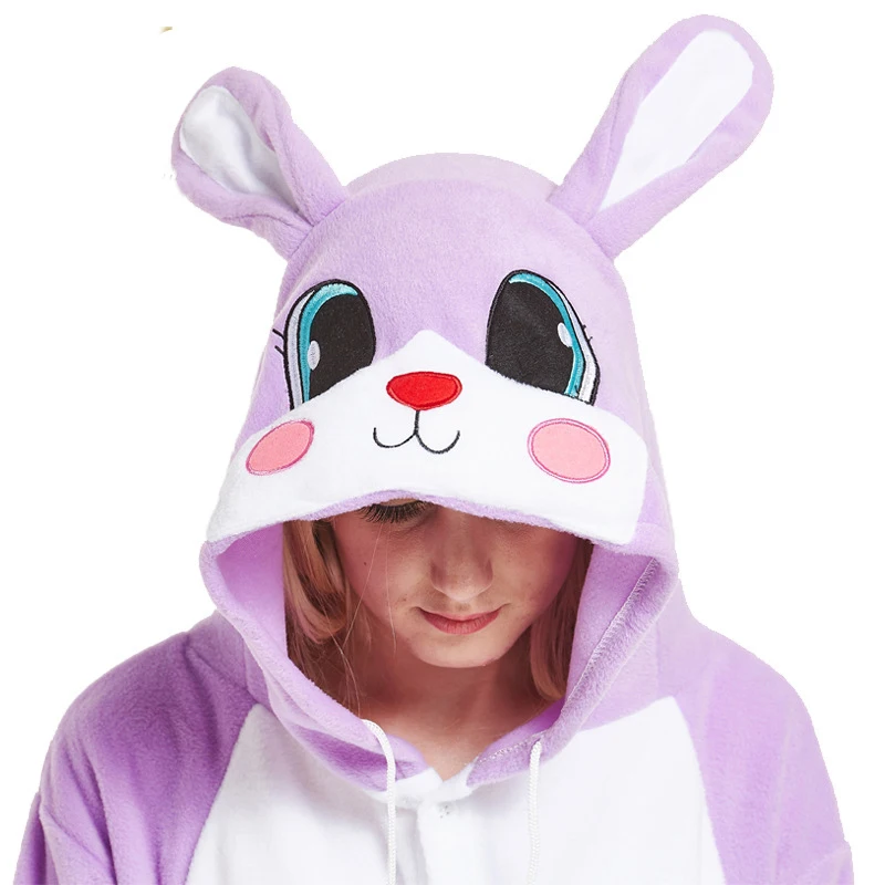 Кигуруми в виде кролика для взрослых пижама животного кролик Мягкий комбинезон