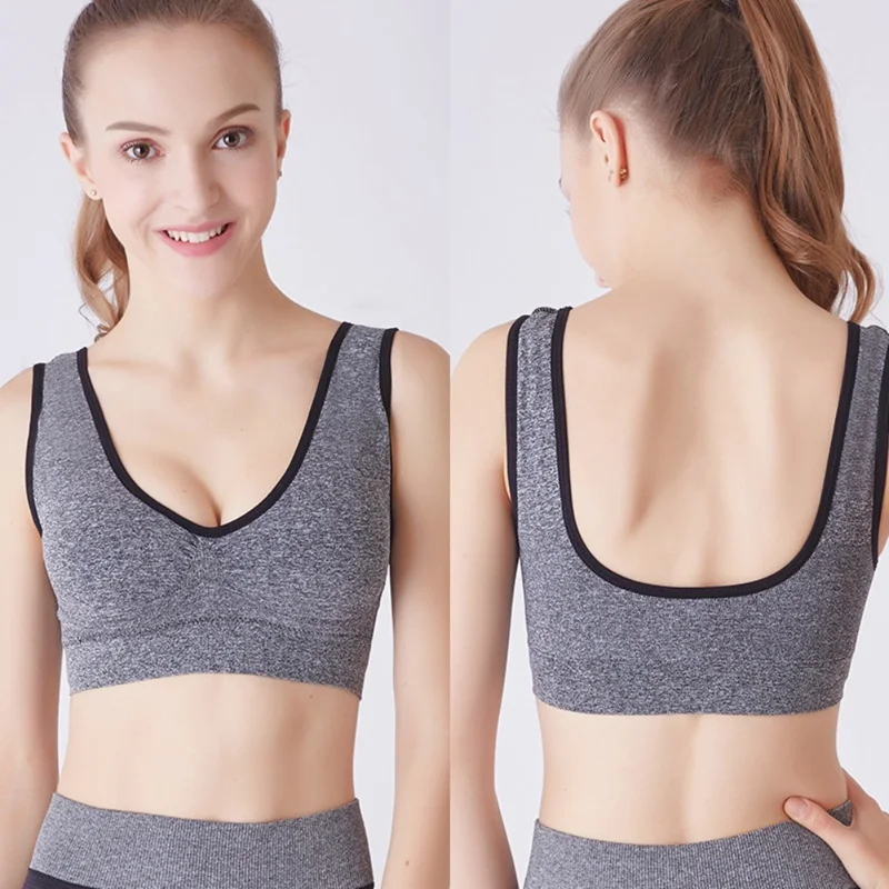 Large Size Thin Section With Padded Seamless Yoga Sports No Steel Sports Bra for women gym high impacti