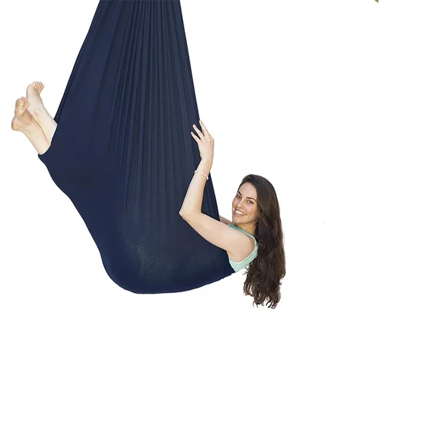 Kids Cotton Swing Hammock for Autism ADHD ADD Therapy Cuddle Up to 88lbs Sensory Child Therapy Elastic Parcel Steady Seat Swing 6