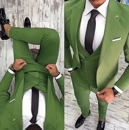 Bridalaffair черный формальный мужской костюм Slim Fit мужские s костюмы индивидуальный пошив смокинг для жениха блейзер для свадьбы Выпускной пиджак брюки с жилетом 3 шт