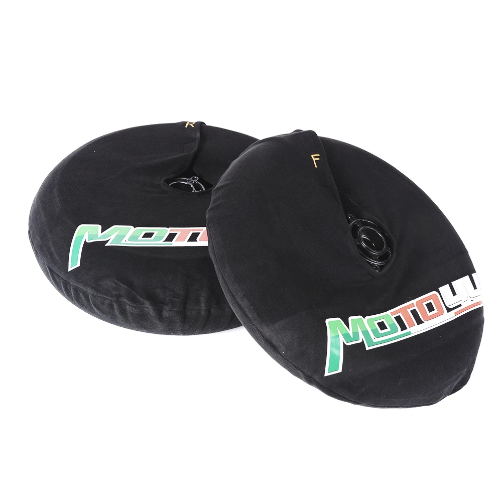 Chauffe-pneus avant et arrière de 17 pouces, couvre-pneu coupe-vent en polaire, couvre-pneu noir pour moto
