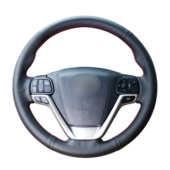 

Hand-stitched Black PU Artificial Leather Steering Wheel Cover for Toyota Highlander 2013-2020 Sienna 2015 2016 2017 2018 -2020