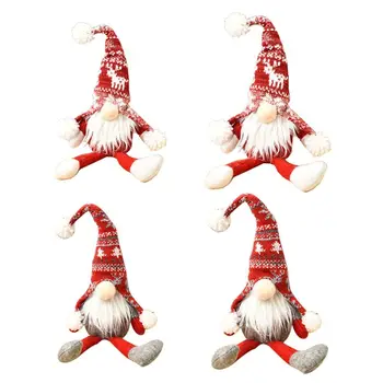 

Handmade Christmas Elf Decoration Sitting Gnome Swedish Tomte Doll Toy Ornaments