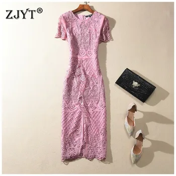 

Plus Size Dresses for Women 3XL 4XL Elegant Designer Summer Fashion Short Sleeve Luxury Embroidery Party Dress High Quality