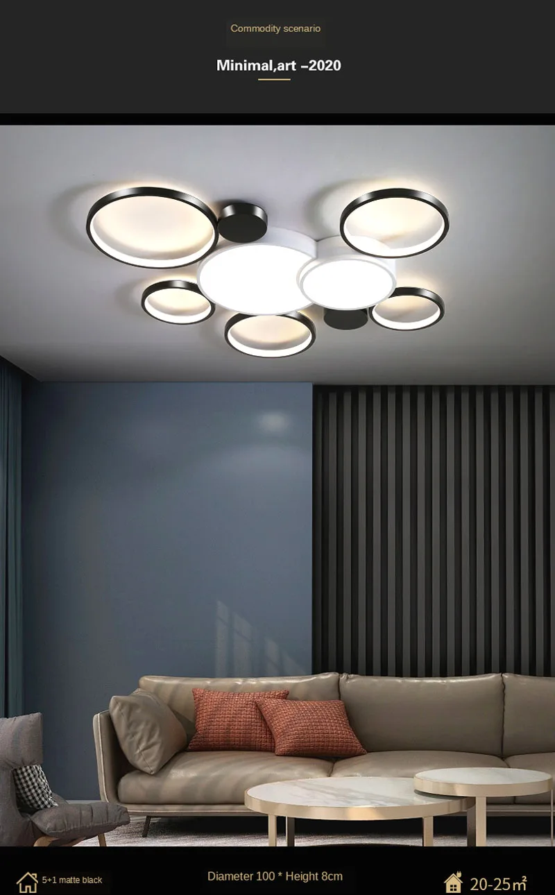 Nordic led sala de estar quarto luz