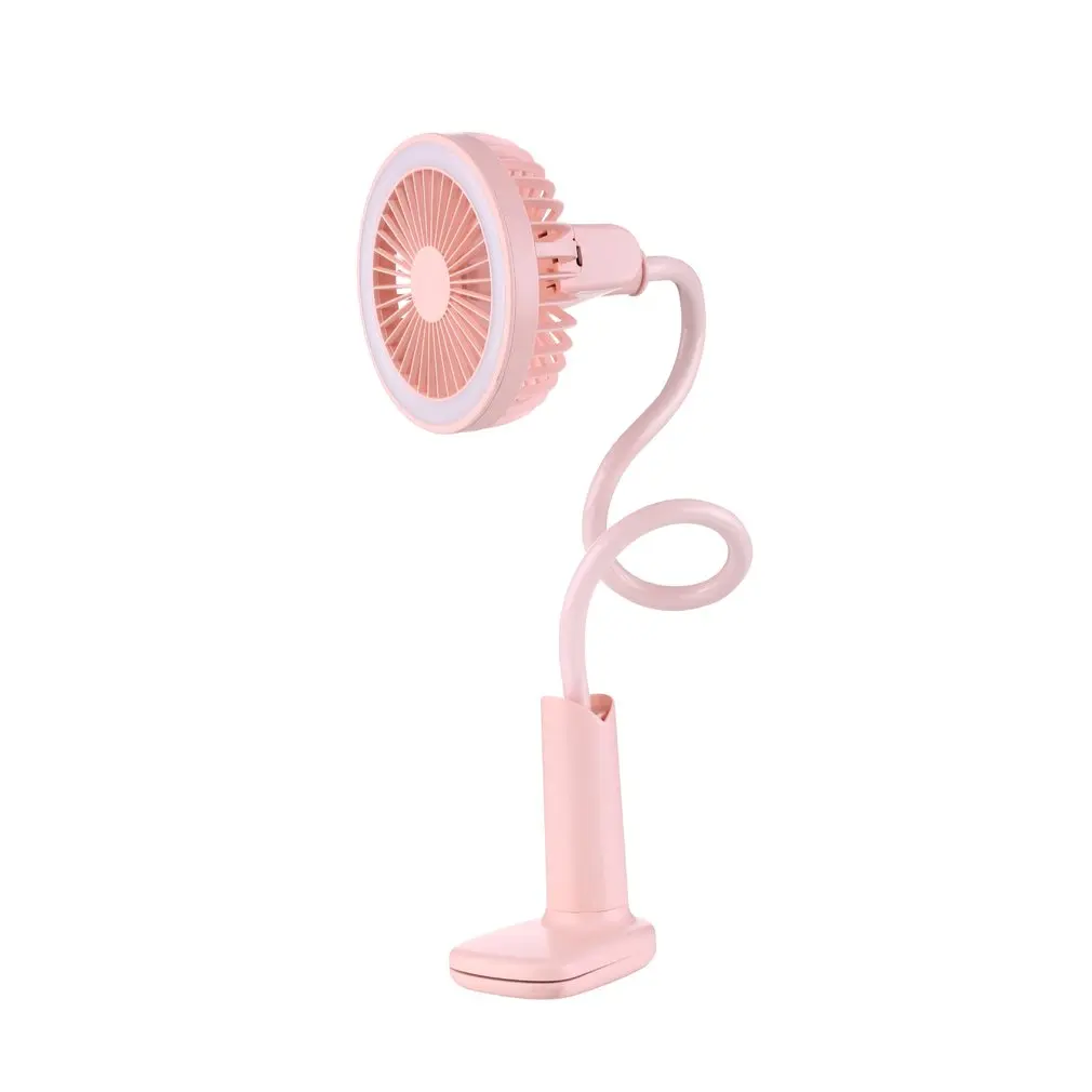 

Portable Usb Fan Flexible With Led Light 2 Speed Adjustable Cooler Mini Fan Handy Small Desk Desktop Usb Cooling Fan