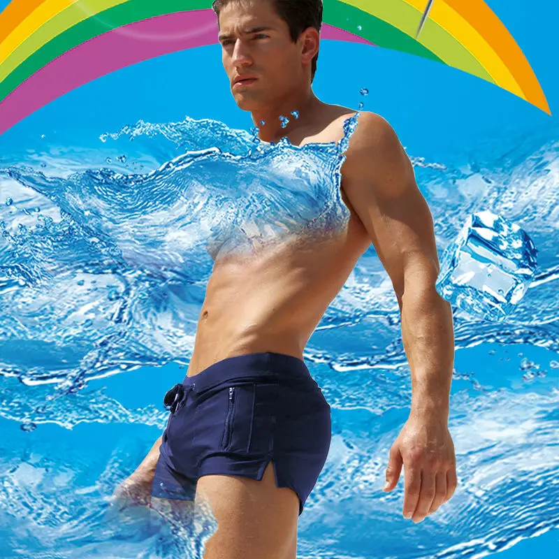 Men's Low Waist Swimwear Surfing Trunk Swim Short Sexy Personality Swimsuit Male Beach Swimming Board Short Men Bathing Slips