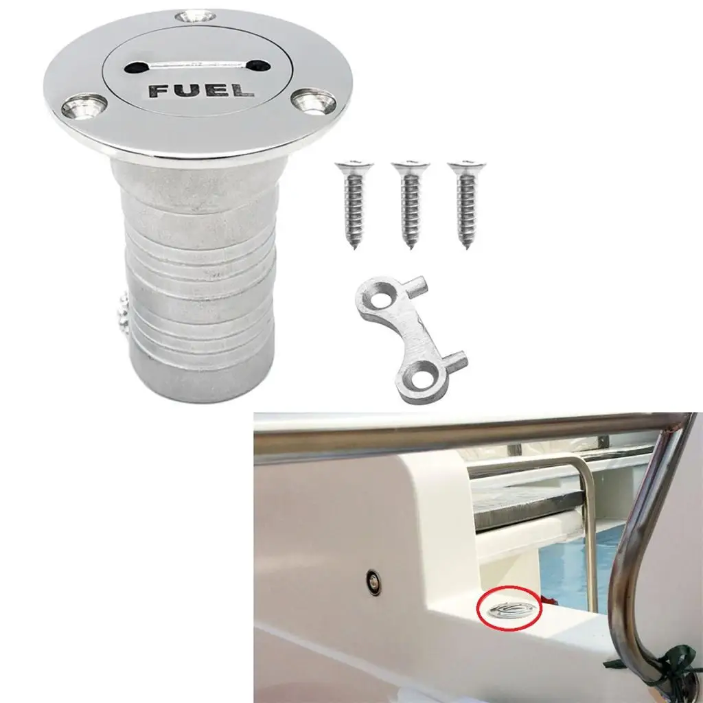 52mm 2'' Boat Gas Fuel Deck Fill / Filler & Key Lift Screw Cap O Ring Seal - Marine Grade 316 Stainless Steel