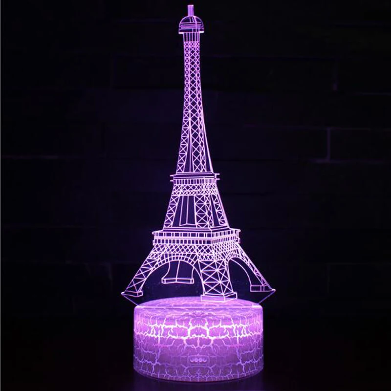 Серия зданий пирамида 3D ночная лампа все товары светодиодная лампа настольная лампа прикроватная лампа творческий декоративная лампа - Испускаемый цвет: Белый