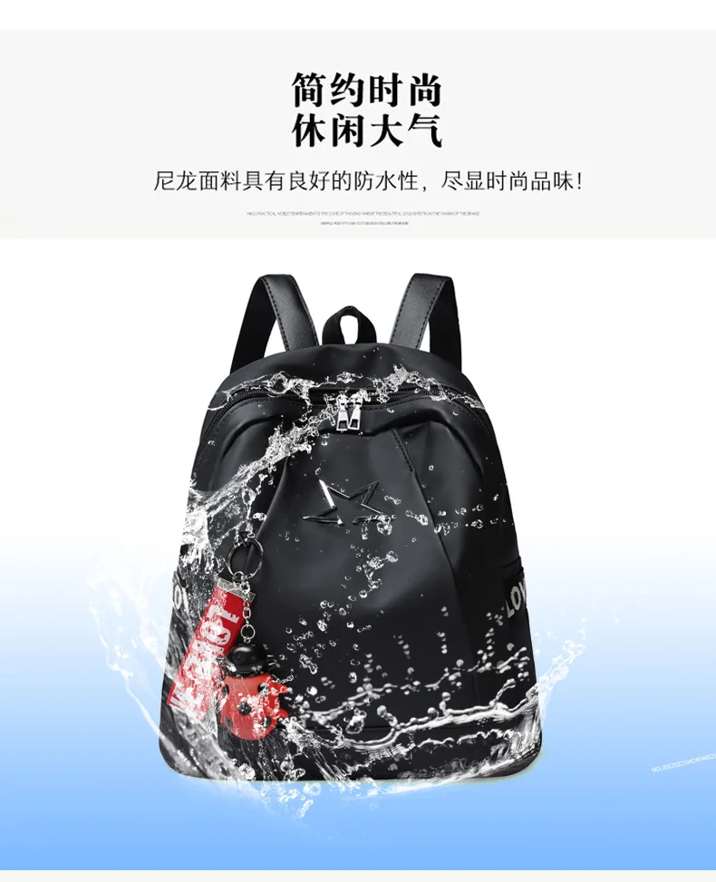 Cross Border Backpack Women’s Bag New Style Waterproof Oxford Cloth Backpack Diaper Bag Korean-style-Style School Bag