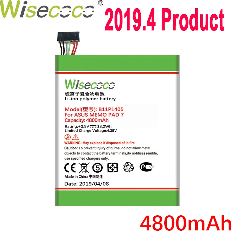 WISECOCO 4800 мАч B11P1405 батарея для ASUS MeMO Pad 7 ME70CX K01A мобильный телефон в наличии новейшее