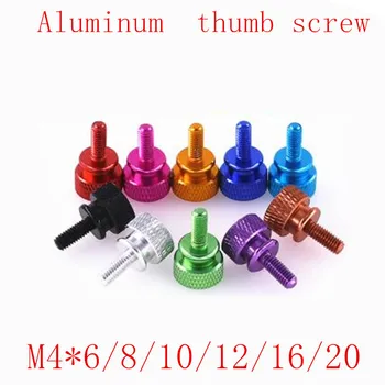 

2pcs/lot M4*8/10/12/15/20 Step aluminum colourful knurled hand tighten thumb screw