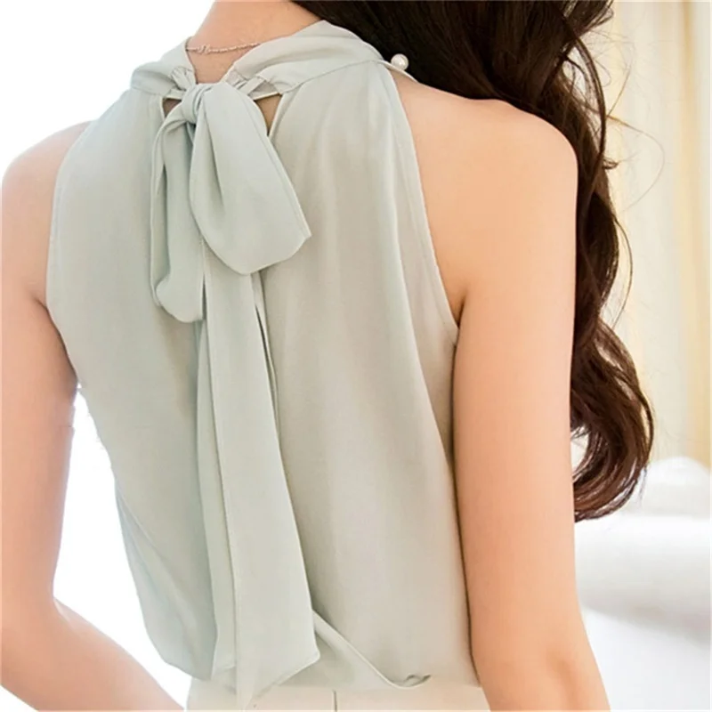 2018 корейские модные шифоновые женские блузки с бусинами короткие рубашки на