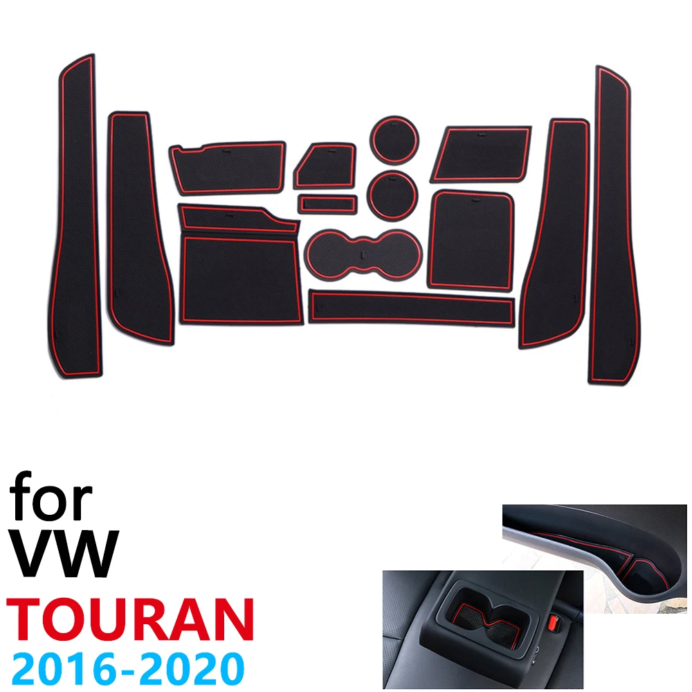 Противоскользящий резиновый коврик для чашки дверной паз VW Touran Volkswagen MK2 2016 ~ 2020 2017