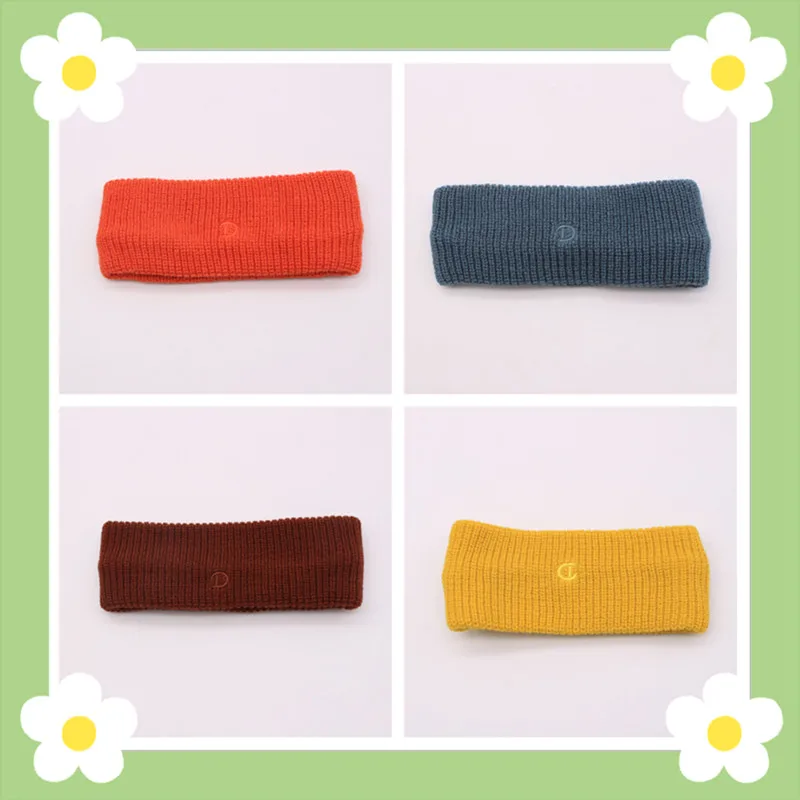

New Korean Style Knitted Wool Headband Fashion Embroidery Sports Sweat-absorbent Hair Accessories
