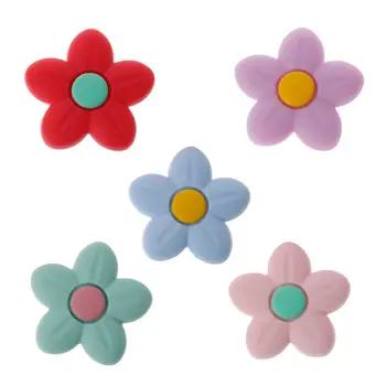

2020 New Silicone Beads Flower Shape Charm Teether Baby Teething Jewelry Nursing Baby Oral Care For Pacifier Holder Necklace