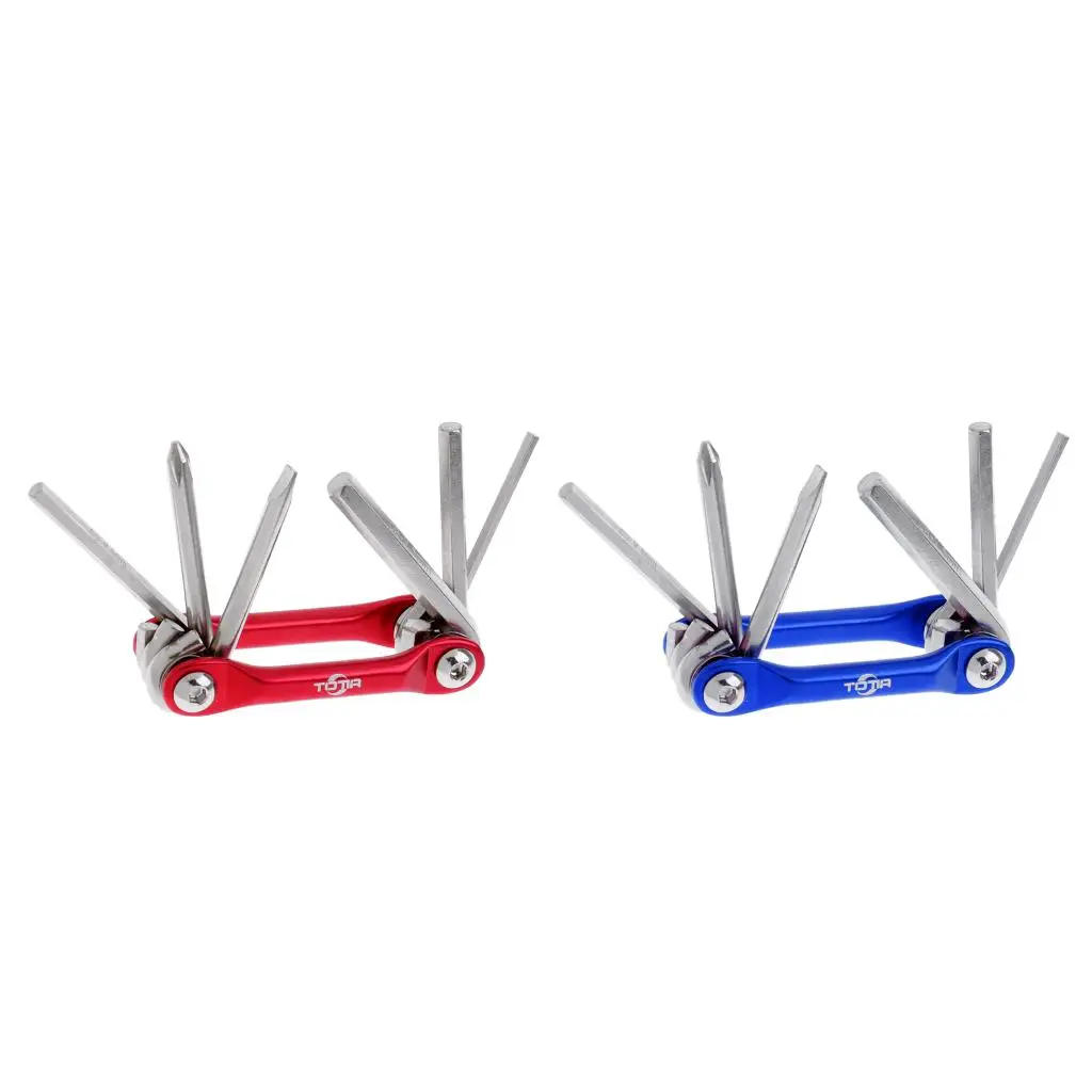 6 in 1 Multifunction Bicycle Bike Mechanic Repair Tool Kit Compact Folding Cycling Emergency Repair Tools Set