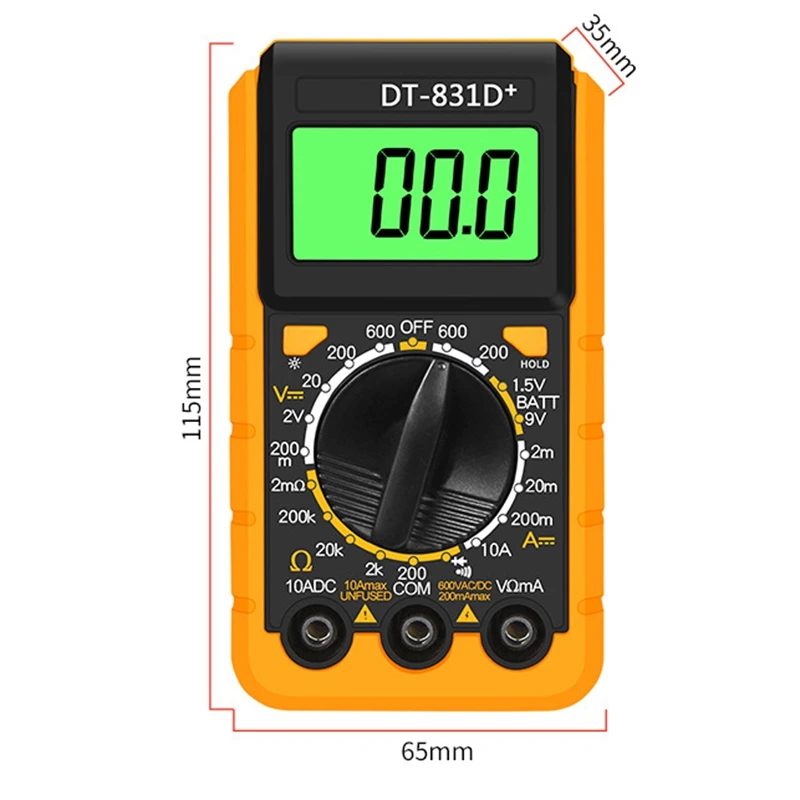 Горячая DT-831D+ цифровой мультиметр электрический мультиметр для обслуживания напряжения Амперметр для домашнего обслуживания