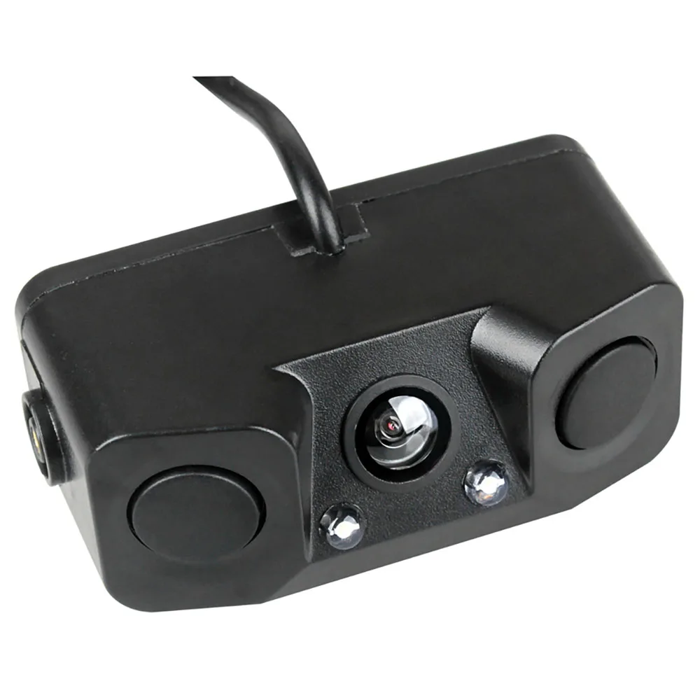Car Rear View Camera 3 In 1 Dual Sensor Radar Sound Alarm Reversing Standby Camera Universal LED Lights Parking Camera HS042
